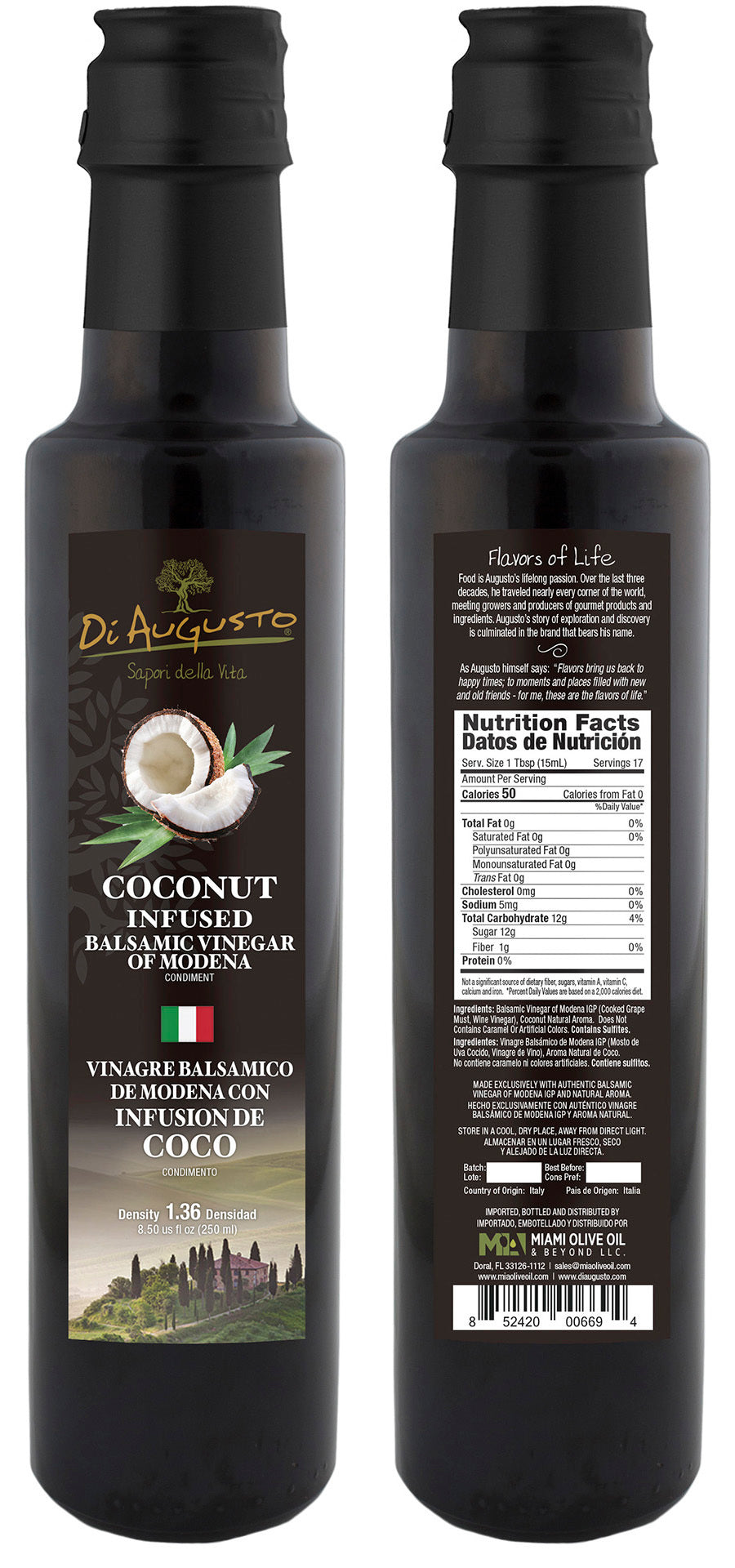 Coconut Infused Balsamic Vinegar of Modena PGI